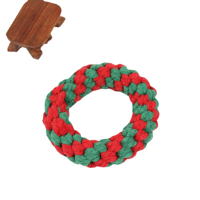 Pet Toys Christmas Series Christmas Combination Cotton Rope Toys Teeth Cleaning Teeth Grinding Dog Toys — image 1