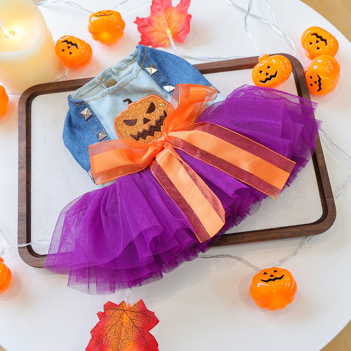Pet Circle Spring Summer Cute Cartoon Pumpkin Style Whimsical Pumpkin Dress for Dogs and Cats — image 3