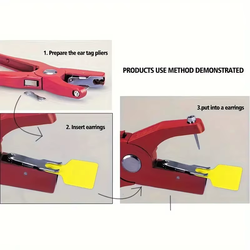 Ear Tag Pliers Livestock Animal Ear Tagging Gun Applicator For Sheep Goat Pig Cattle Rabbit Veterinary Marker Clamp Neddle — image 2