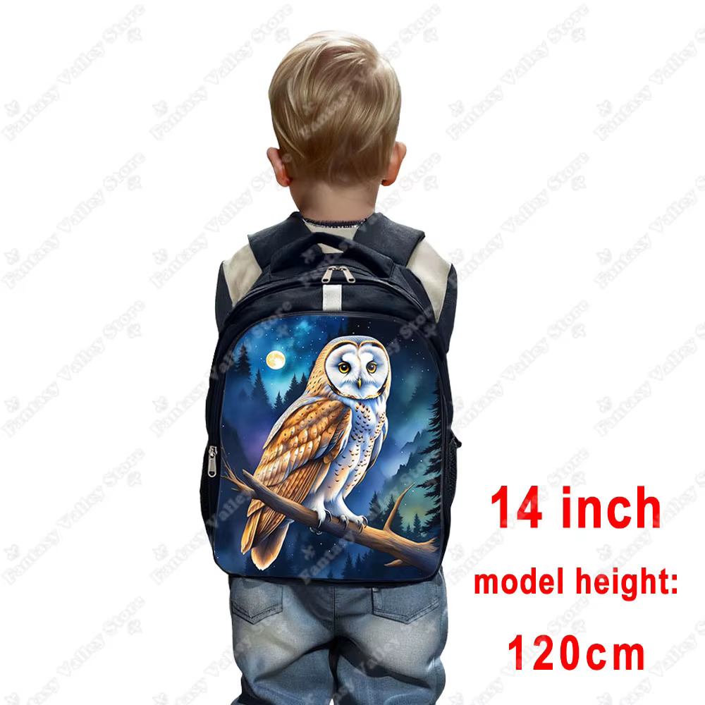 Mochilas de Colores con Pinturas de Búhos y Lunas para Niños, Regalo para Adolescentes con Almacenamiento — imagen 2