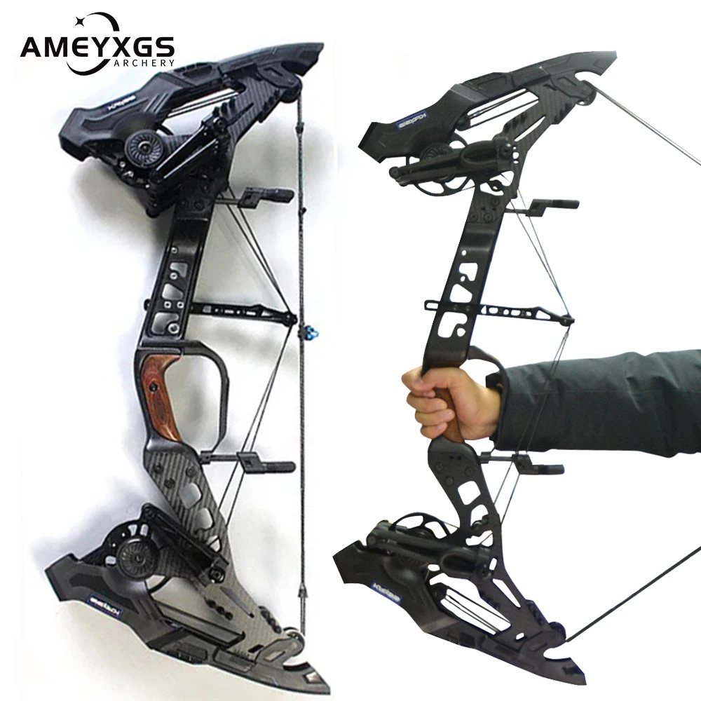 Arco Compuesto de Carbono para Tiro con Arco 21.5-80lbs, Flecha de 32", Resortera de Bolas de Acero, Arco de Doble Propósito, Accesorios de Caza y Tiro — imagen 1