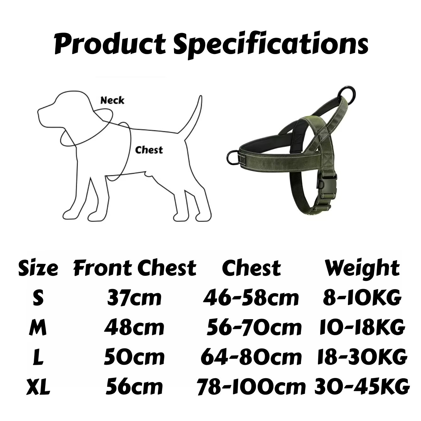 Tactical No-Pull Dog Harness for Large Breed: Heavy-Duty Vest with Reflective Strip, Adjustable & Padded for Control and Pullers — image 6