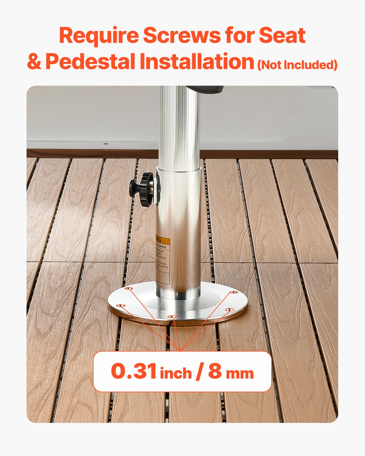 Base de Asiento para Barco, Altura Ajustable Desde 12,76 Hasta 18,7 Pulgadas, Aleación de Aluminio con Diseño de Bloqueo, Impermeable y Resistente a la Corrosión — imagen 2