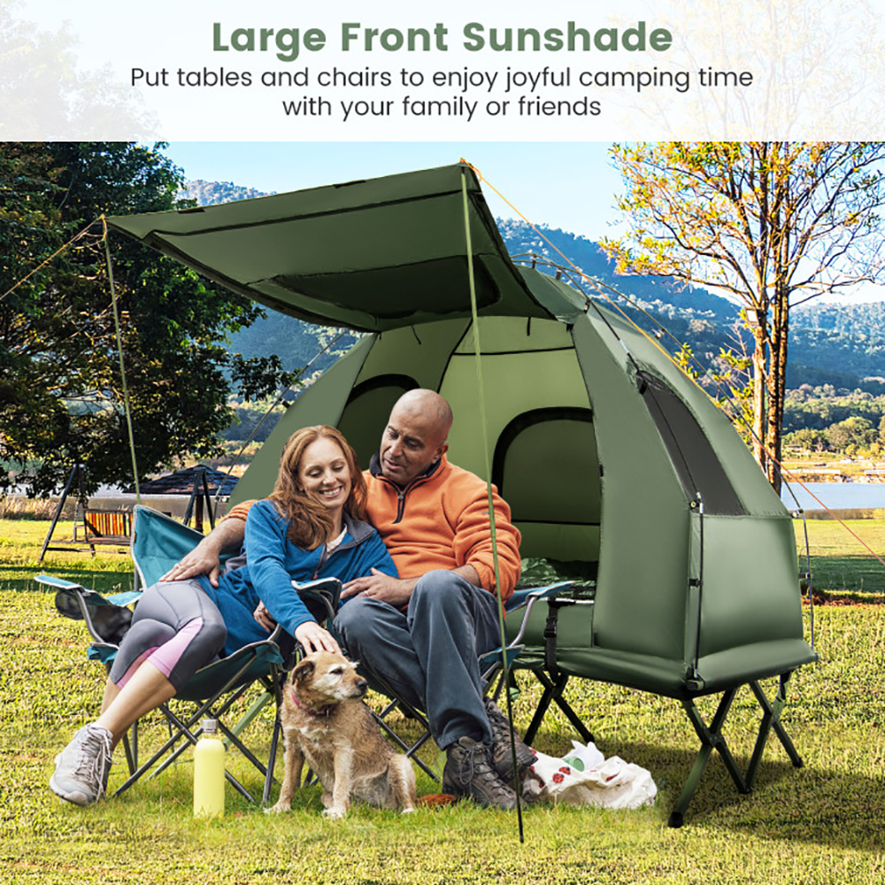 Tenda de Camping Portátil 5 en 1 con Camastro y Colchón Inflable para Acampar, Paseos y Actividades Al Aire Libre — imagen 6