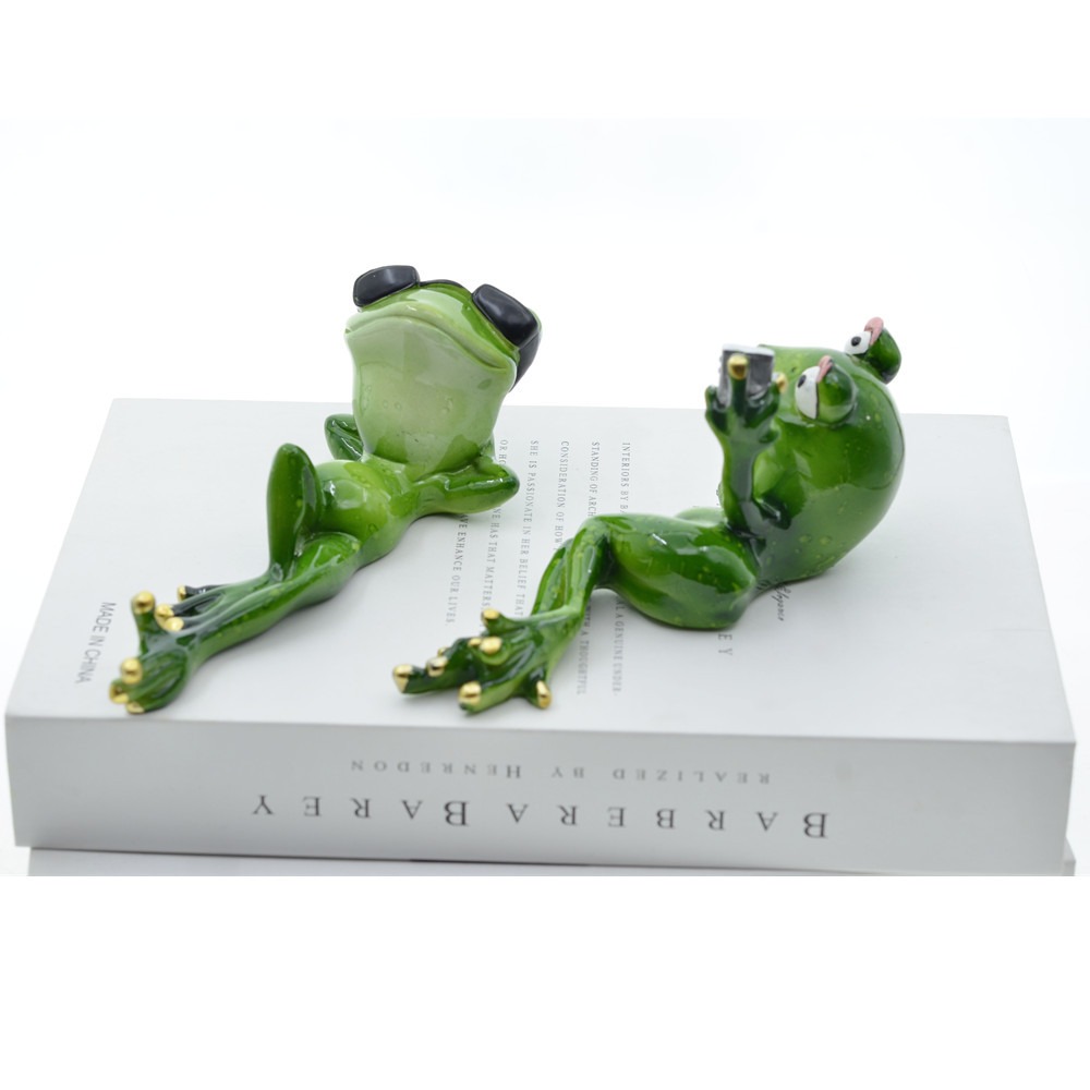 Home couple frog resin ornaments — imagen 4