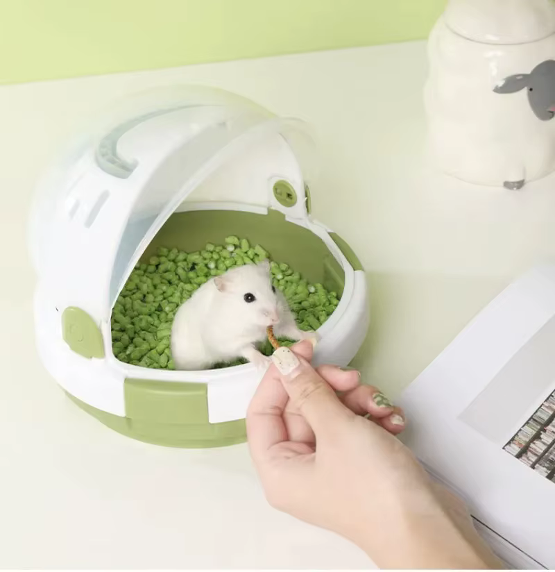 Small Animal Carrier Rodent Hamster Cage Portable Keep Warm Winter Mini Pet Cage Guinea Pig House Travel Rat Cage for Outdoor — image 2