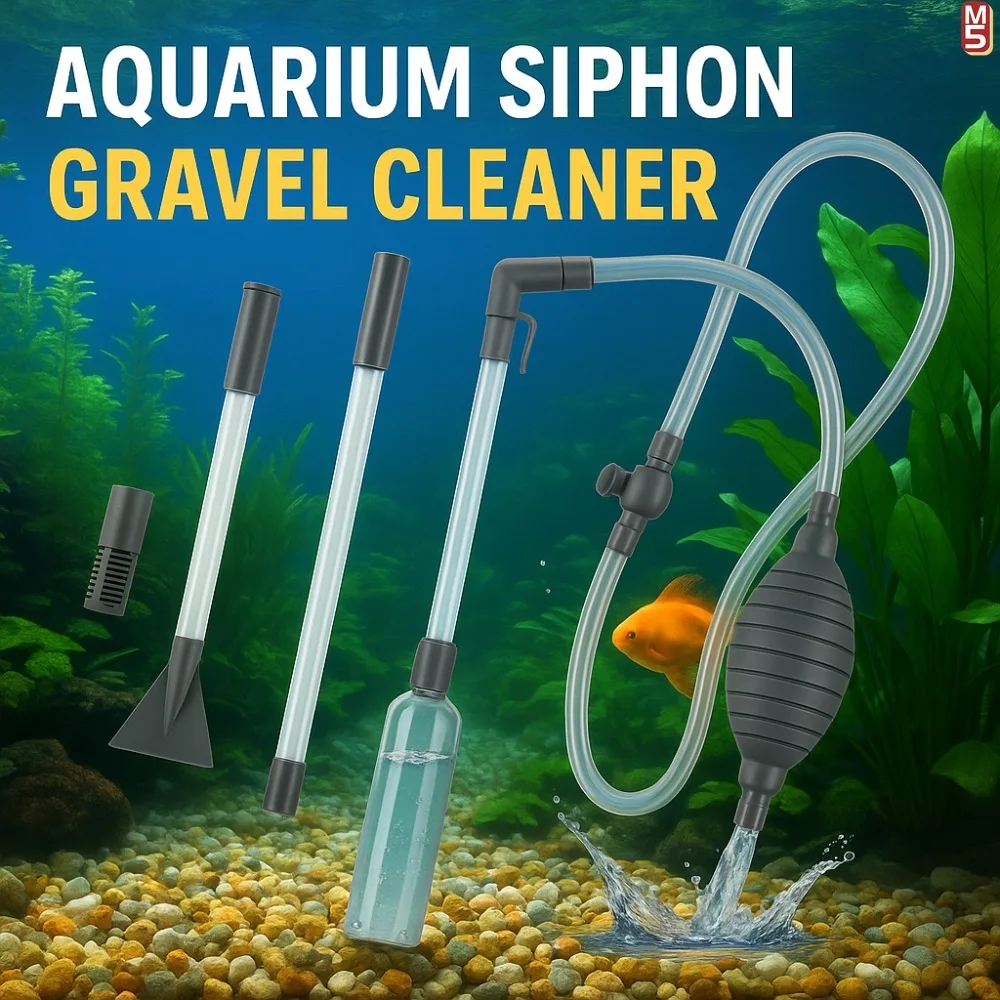 Set de Limpiador de Sifón para Acuario, para Limpieza de Grava/Arena en Peceras Grandes y Cambio de Agua, con Tubo de Extensión, Rápido y Fácil