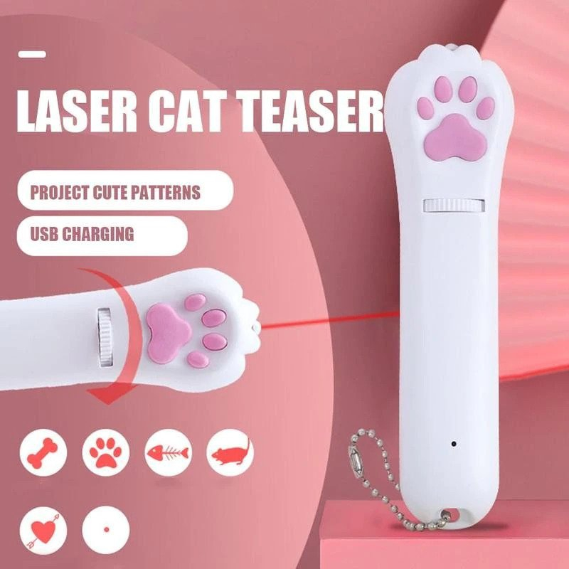 Gato LED Proyecto Látigo de Gato Divertido Palanca Rotativa Carga USB Suministros para Gatos Multipatrón Infrarrojo Seis en Uno — imagen 1