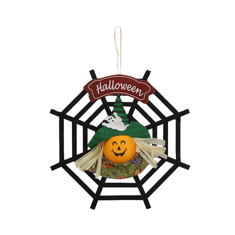 Halloween Decorative Hanging Ornament Non-Woven Fabric Decoration for Bar and KTV Scene Setup, Pumpkin Spider Web Door Hanging Ornament — image 6