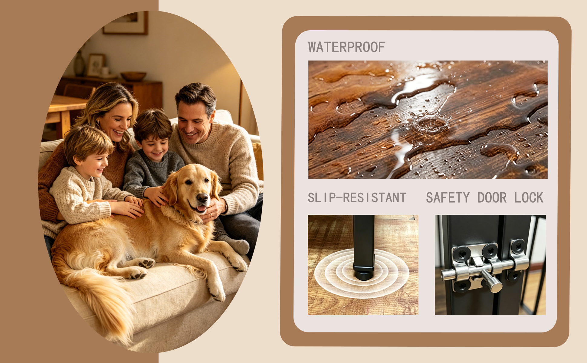 Caja de perro en madera antigua con borde de grano de madera, tazón giratorio 360° con material suave de silicona de seguridad grado — imagen 13