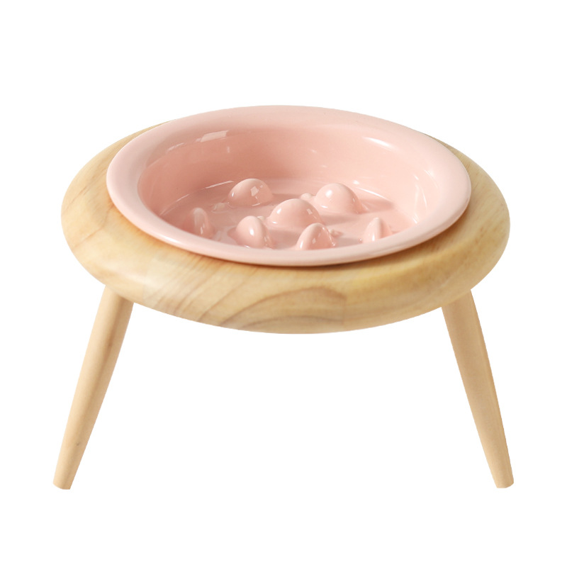 Ceramic Slow Feeding Elevated Cat Bowl Neck Support Cat Food Bowl Pet Ceramic Water Bowl for Cats and Dogs — image 6