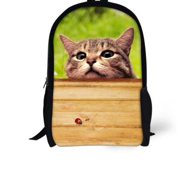 Mochila de Gato para Niños - Cómica con Animales 3D en Denim para Chicos y Chicas — imagen 11