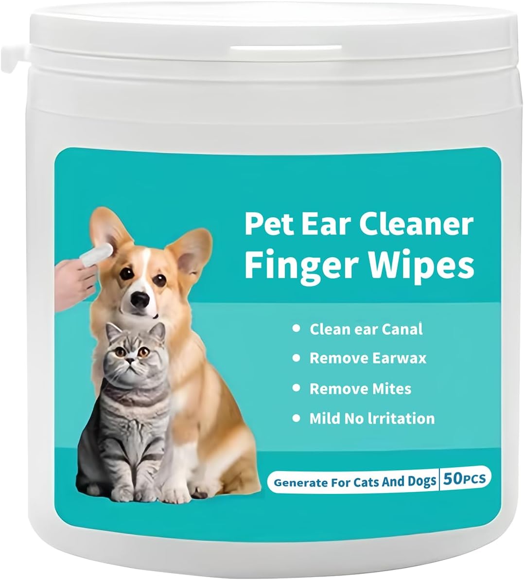 Pet Eye Drops Dog Ear Wipes Finger, Ear Finger Wipes For Dogs & Cats, Ear Cleaner Finger Wipes For Ear Wax, Debris, Deodorizes, Relieve Ear — image 3