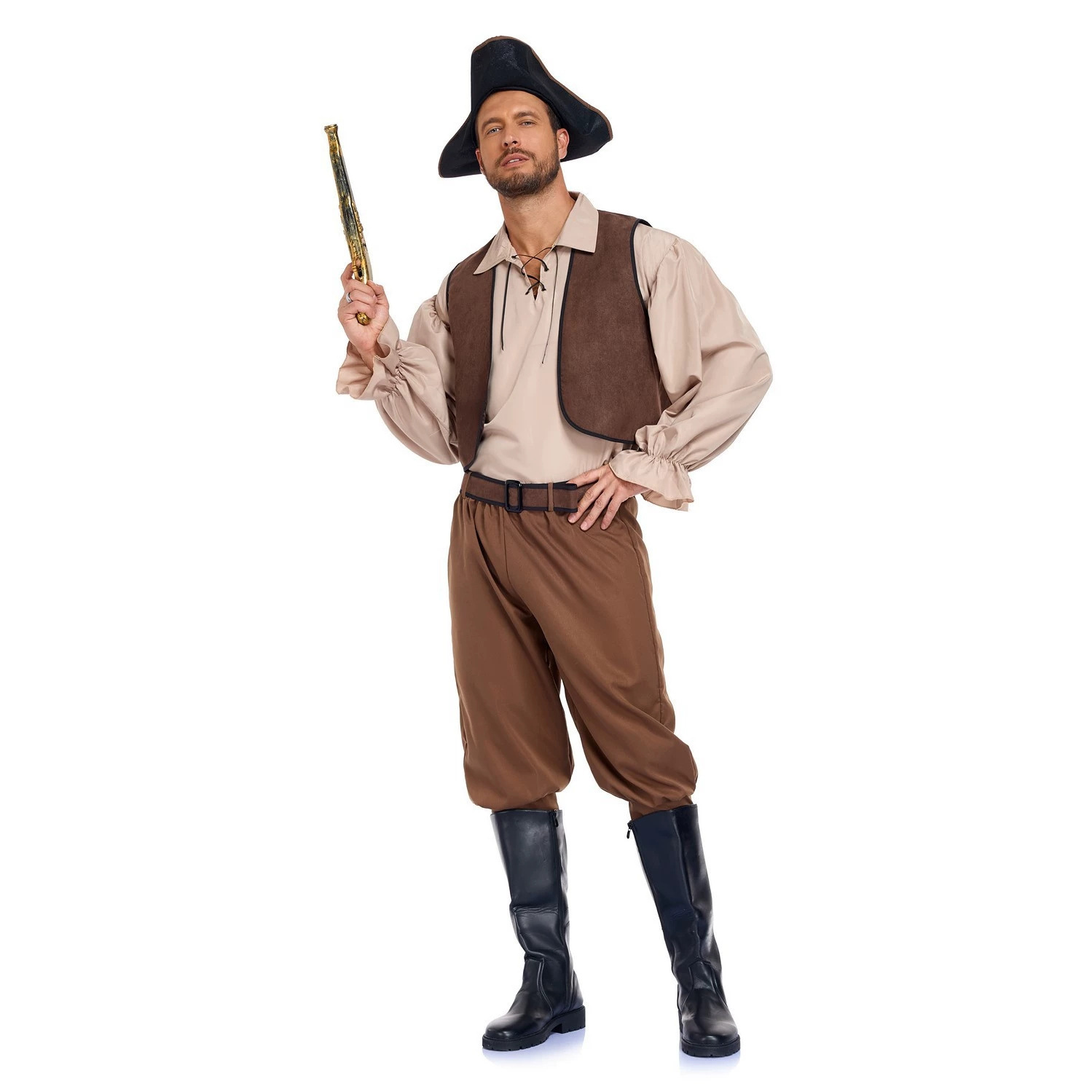 Halloween Vintage Caribbean Pirate Jack Sparrow Cosplay Costume Couple Stage Performance Outfit Set — image 5