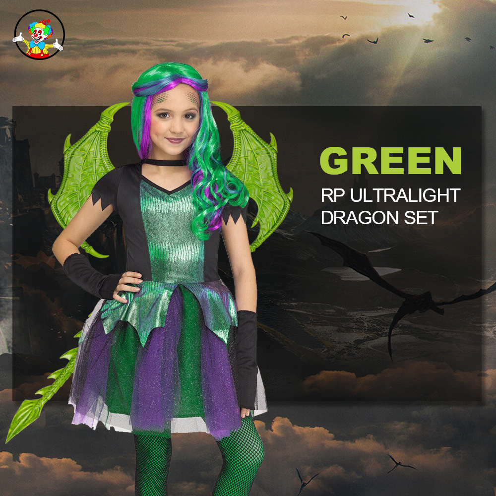Conjunto de Disfraz de Dragón para Niños con Alas y Cola para Halloween, 3 Piezas de Vestimenta de Cosplay — imagen 2