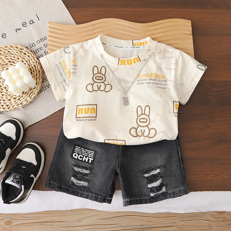 Conjunto de verano casual para bebés con diseño de conejo — imagen 7