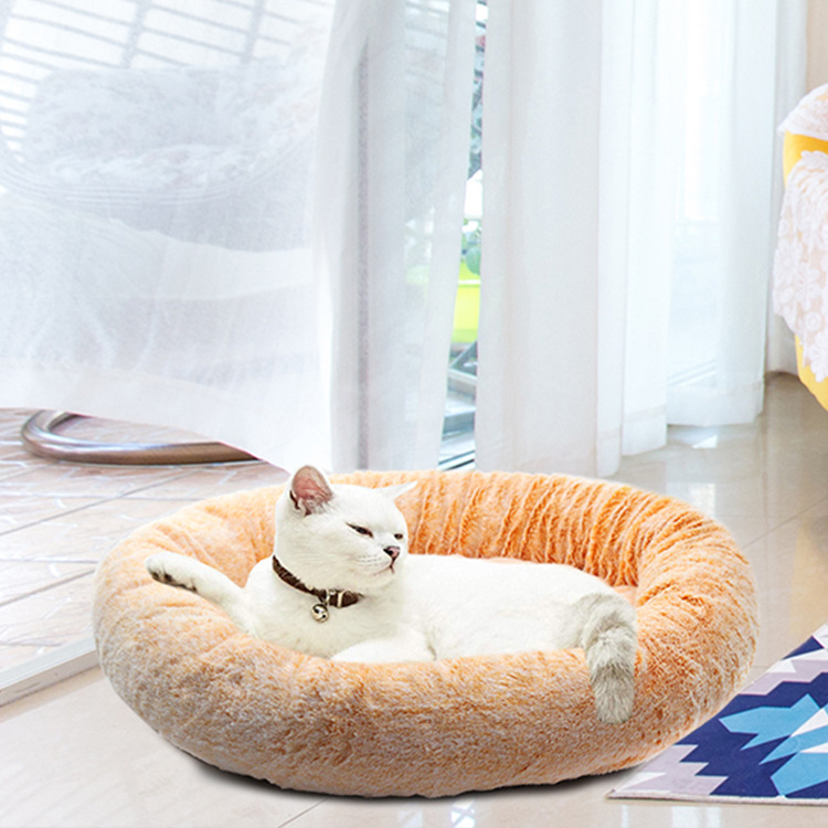 Caseta/Cama para Perros y Gatos de 55*55 cm, Colorida, Redonda, de Felpa, para Invierno, para Perros y Gatos Pequeños y Medianos — imagen 1