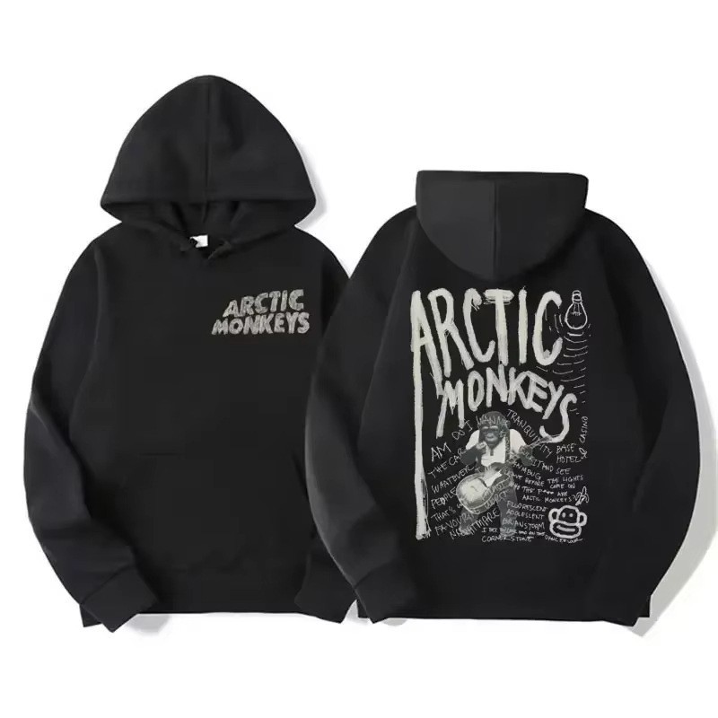 Vintage Rock Arctic Monkeys Album Print Black Hoodie Men's Y2K Sweatshirt — image 12