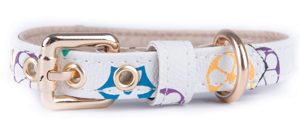 Old Flower Pet Collar PU Leather Dog Collar Traction Rope Cat Traction Collar Dog Walking Rope Anti-String Wear — image 10