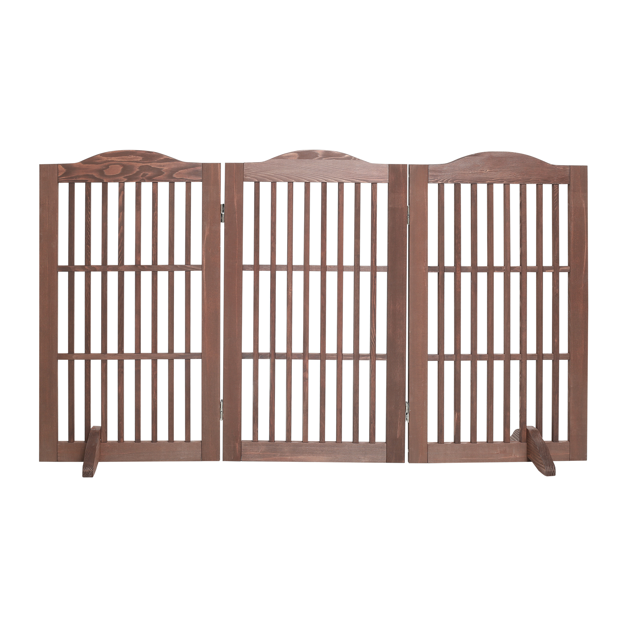 Wooden Freestanding Foldable Pet Gate for Dogs, 30 inch 3 Panels Step Over Fence, Dog Gate for The House, Doorway — image 4