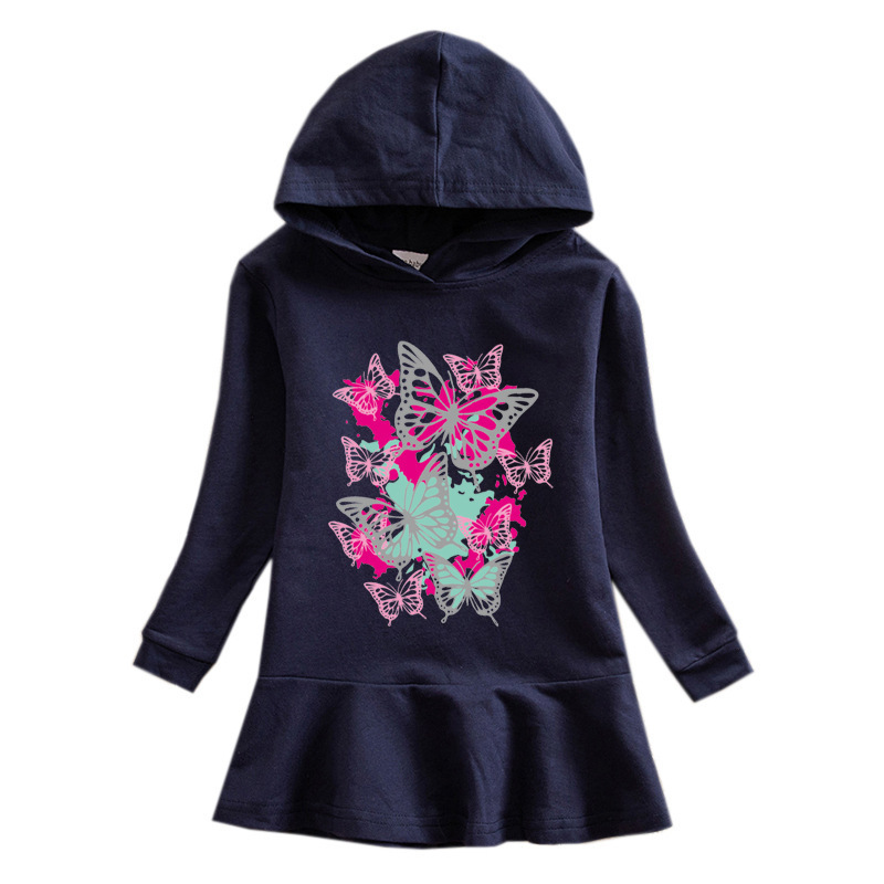 Girls' butterfly hooded sweatshirt dress — image 12