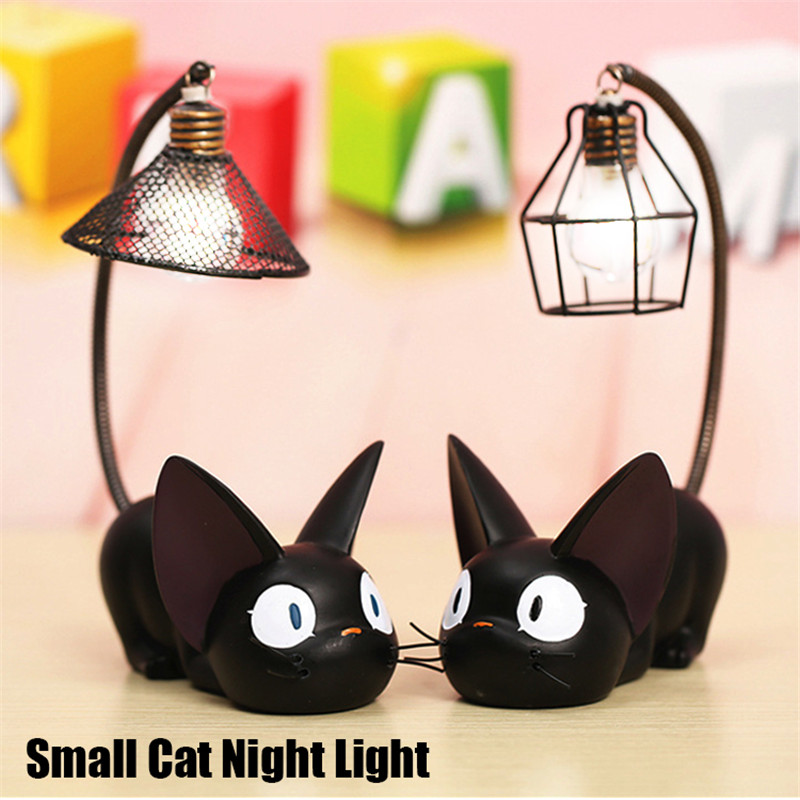 LED Night Light C reative Resin Cat Animal Night Light Ornaments Home Decoration Gift Small Cat Nursery Lamp Breathing — image 1