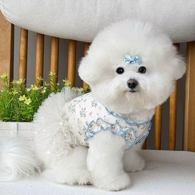 Ropa de Verano para Mascotas - Vestido con Bow Rosa para Gatos y Perros Pequeños con Estampados Animales — imagen 6