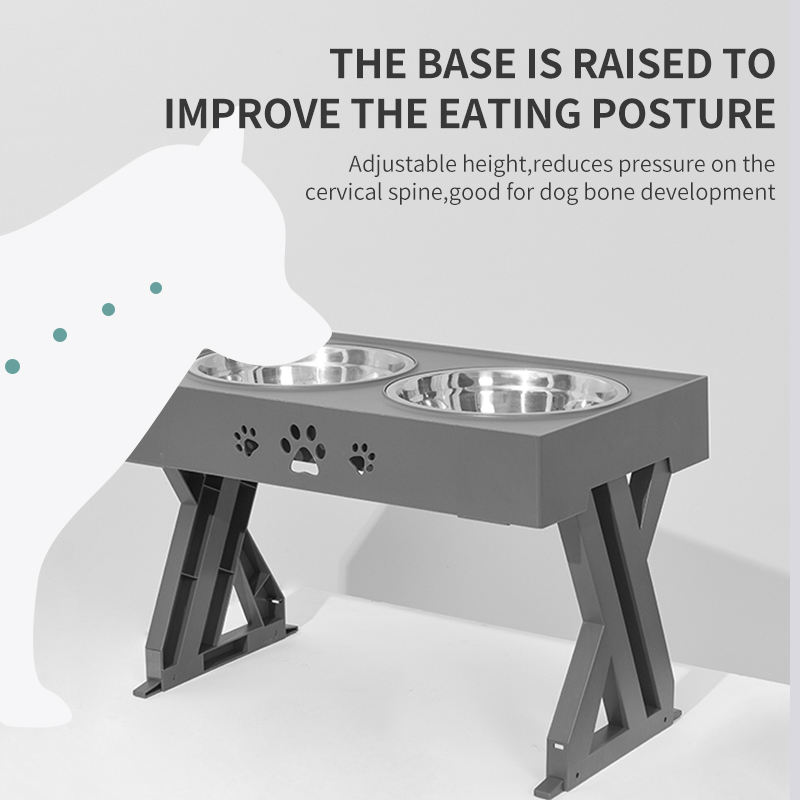 Pet Bowl Dog Bowl Pet Feeder Bowl Stainless Steel Bowl Folding Lifting Table Bowl — image 4