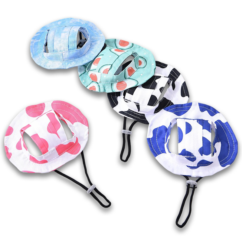 Sombrero para mascotas con orejas expuestas anti-pérdida de pelo ajustable sombrero pequeño para perros — imagen 2