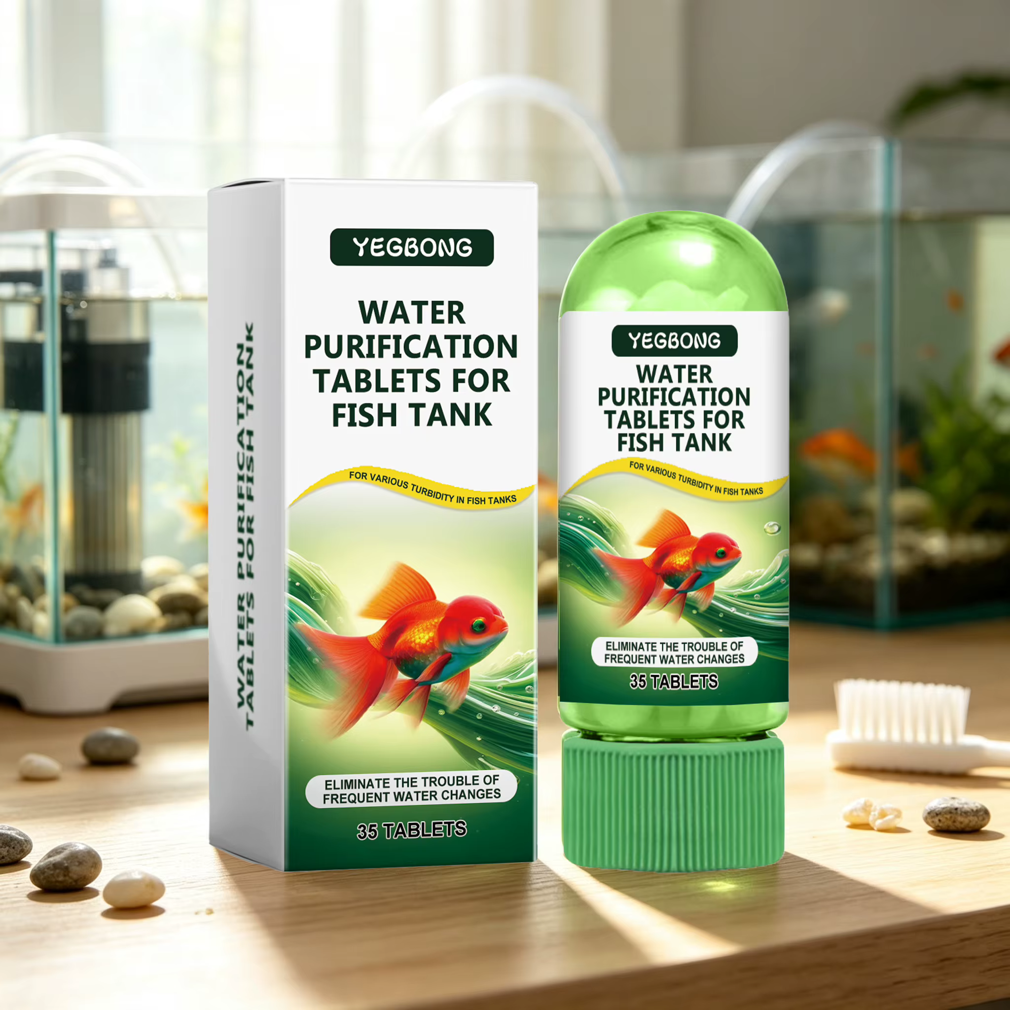 35PCS Fish Tank Water Cleaner Tablets Effective Water Purification Algae Removal Eliminate Bad Odors Remove Impurieities Enhance Clarity Fish Tank Cleaner — image 2