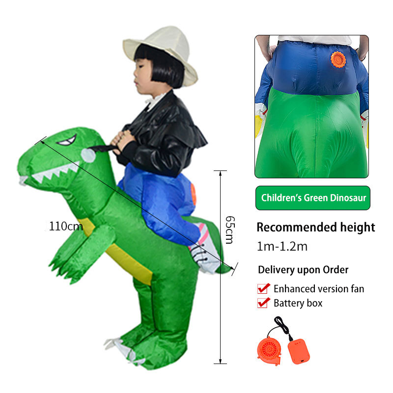 Ropa Inflable de T-Rex para Niños con Dinosauro 3D, Color Rojo, Para Adultos que Montan — imagen 9