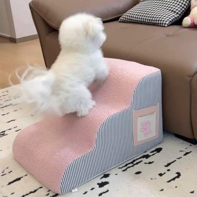 Escalera/Rampa para Mascotas de 2/3/4 Escalones: Espuma Viscoelástica Antideslizante y Lavable, Desmontable, Multiusos para Perros y Gatos — imagen 12