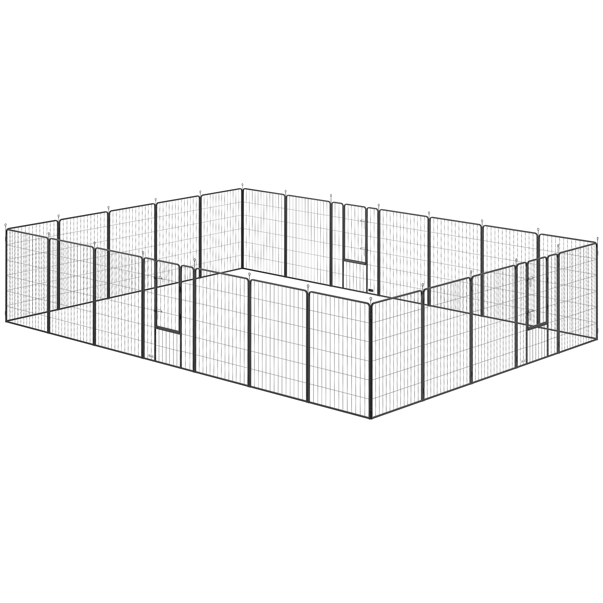 Cubo de Juego para Perros Indoors y Outdoors, 24 Paneles 44.5 cm Alto, Cierre con Puerta, Fencing para Ejercicio Canino DIY Negro — imagen 4