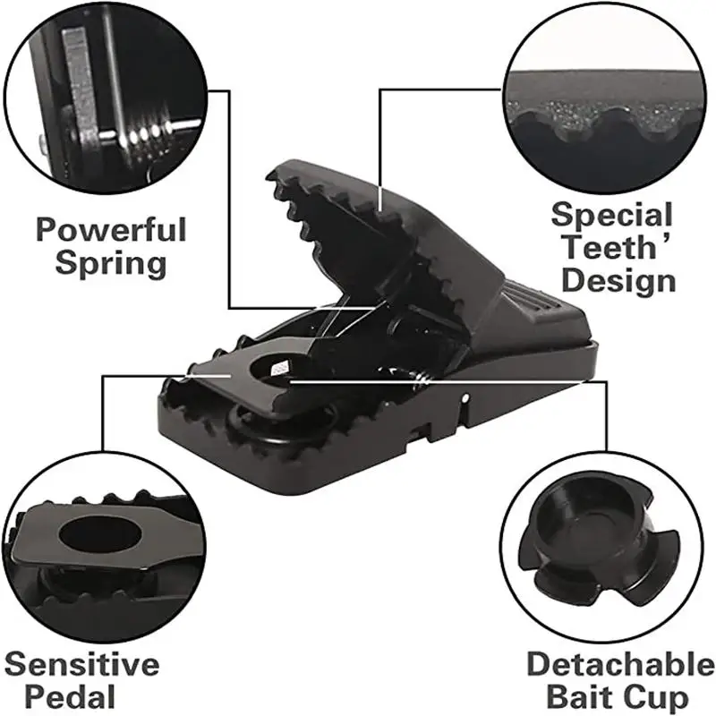 Black Reusable Plastic Mouse Trap Traps Rodent Catcher Home Mousetrap Killer Mouse Snap Traps Rodent Catcher — image 3