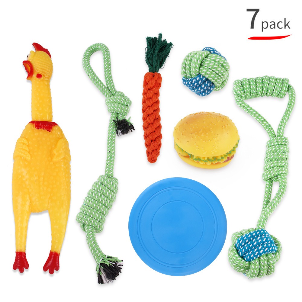Juguetes para Mascotas - Conjunto de Cuerda de Algodón para Mordisqueo y Limpieza Dental Canina — imagen 4