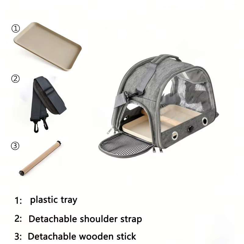 Portable Foldable Bird Cage Equipped with plastic chassis Handheld small pet bag Suitable for Parrot Hamster Hedgehog Chipmunk — image 2