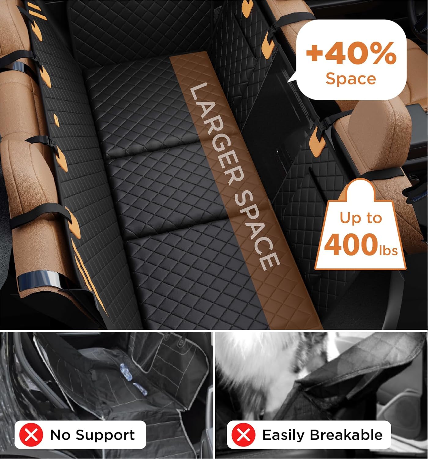 Cubierta para Perro de Autos - Extensión de Asiento Trasero con Capa Dura y 8 Capas de Materiales Premium — imagen 9