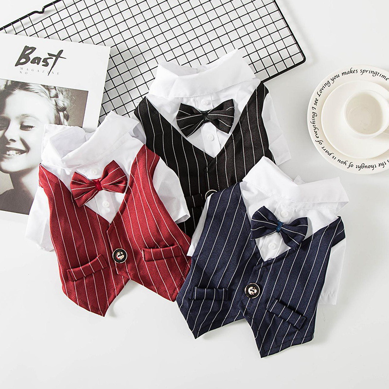 Pet Dog Suit Summer Thin Teddy Suit Shirt Suit Wedding Dress Dog Cat Spring Summer Clothes — image 1