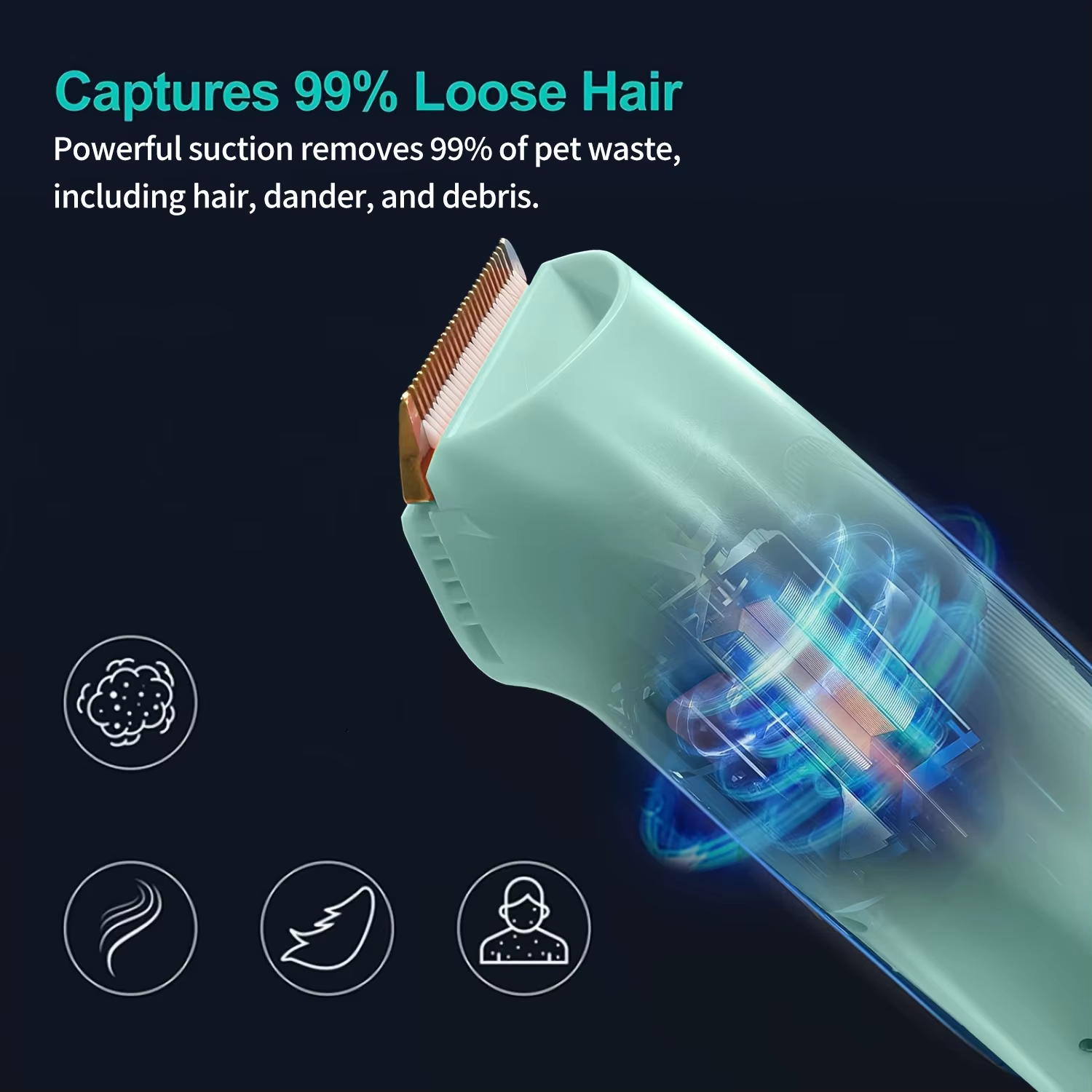 Pet Grooming Vacuum Kit: Powerful vacuum suction removes 99% of pet hair; includes a professional clipper; a versatile grooming tool suitable for dogs, cats, and other animals — image 4