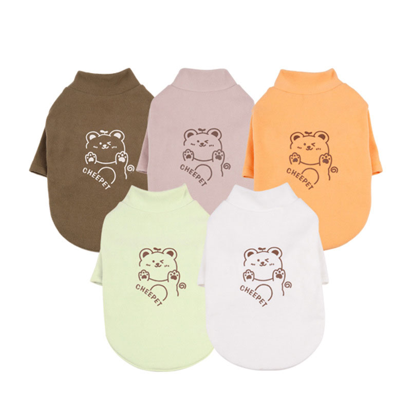 Printed Bear Sweatshirt Faux Shedding Warm Dog Clothes Puppy Dog Bottoming Shirt Pet Two Feet Clothing — image 5