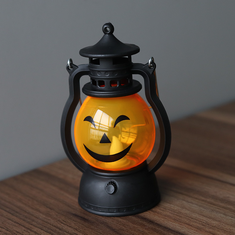 Halloween Decoration Retro Small Oil Lamp Electronic Candle Light LED Pony Light Creative Wind Lamp Portable Pumpkin Lantern — image 9