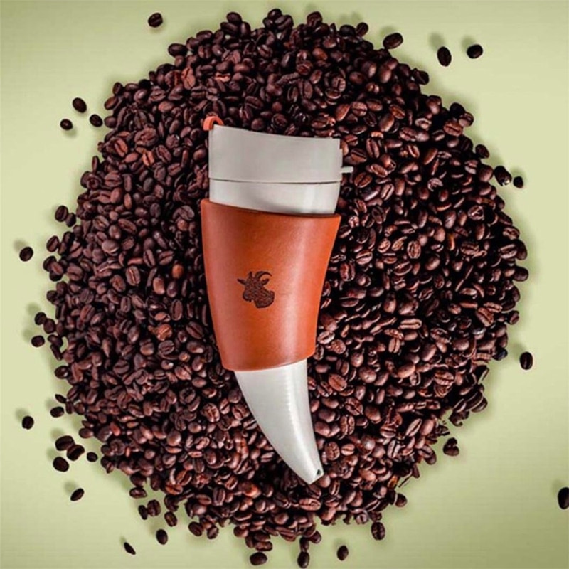 Taza de Café con Cuerno de Cabra en Acero Inoxidable con Aislamiento de Vacío — imagen 2