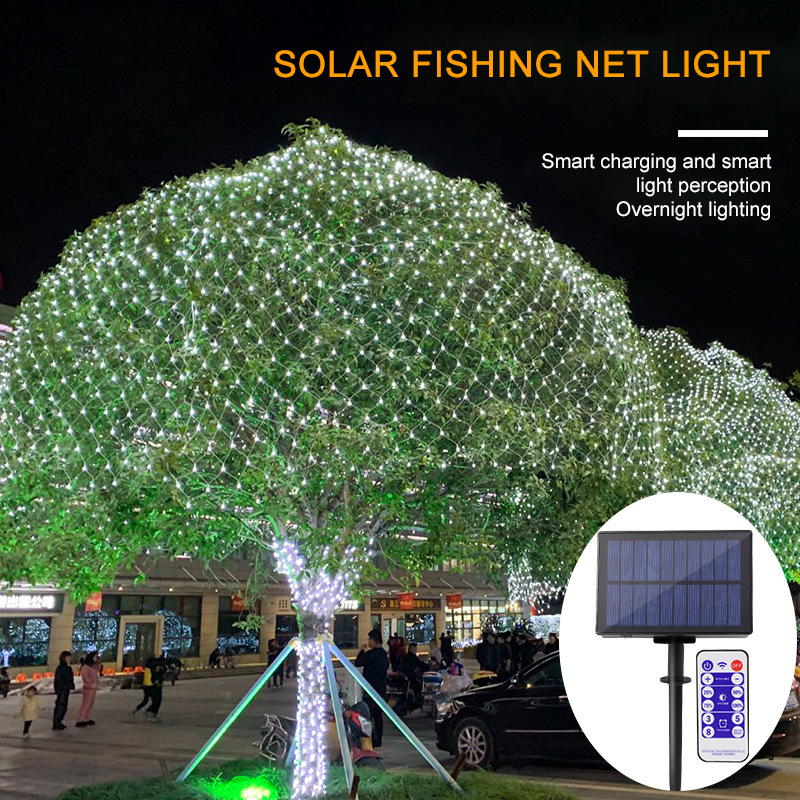 Led Low Voltage Fishing Net Lights Connected To Solar Net Lights 3 * 2 Meters Outdoor Tent Ambient Lights Full Of Stars String Lights — image 1