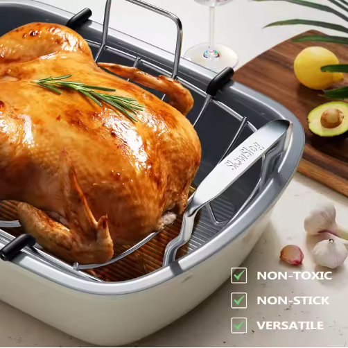 Sartén para Asar Pollo Resistentes a Altas Temperaturas - Platos de Hornear para Pechugas y Muslos — imagen 1