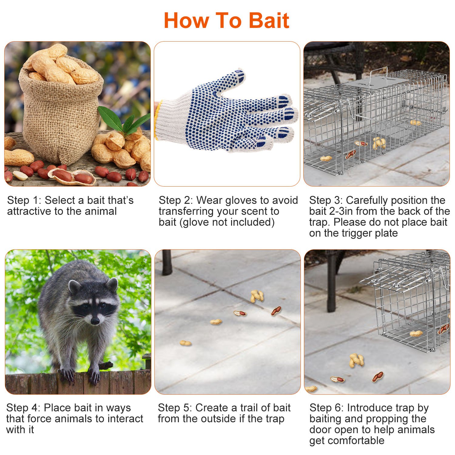 Humane Cat Trap Cage Catch Release Live Animal Rodent Cage Collapsible Galvanized Wire For Small Raccoons Beavers Groundhogs Foxes Armadillos — image 3