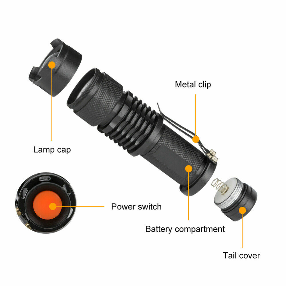 Paquete de 2 Linternas UV LED de Mano, Luz Negra Ultravioleta de 395nm, Mini Lámpara de Inspección Detectora de Manchas de Orina de Mascotas, Chinches y Escorpiones — imagen 2