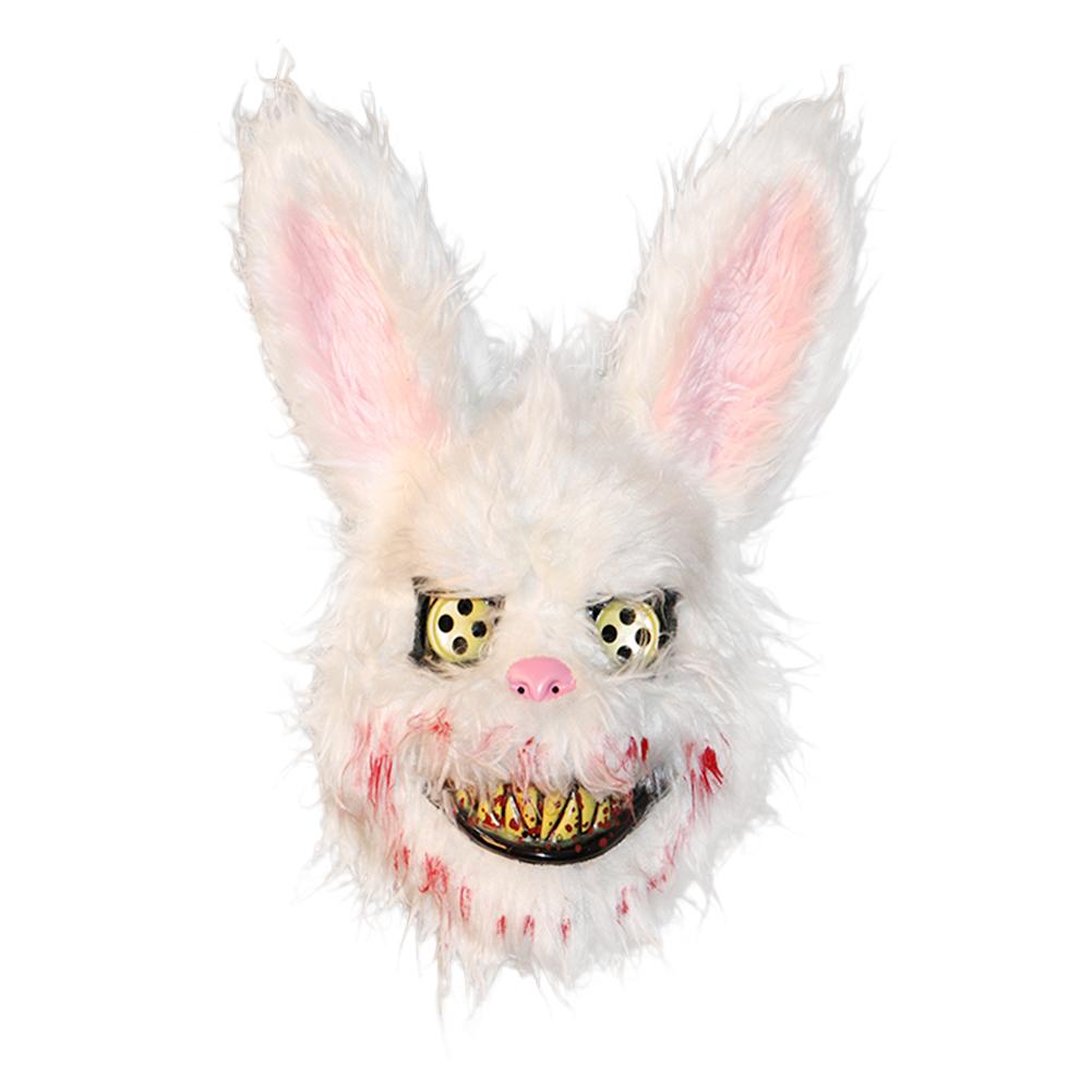 Evil Bloody Rabbit Mask Bloody Plush Bear Mask Halloween Horror Masks Masquerade Party Cosplay Masque Easter Props Tricky Mask — image 1