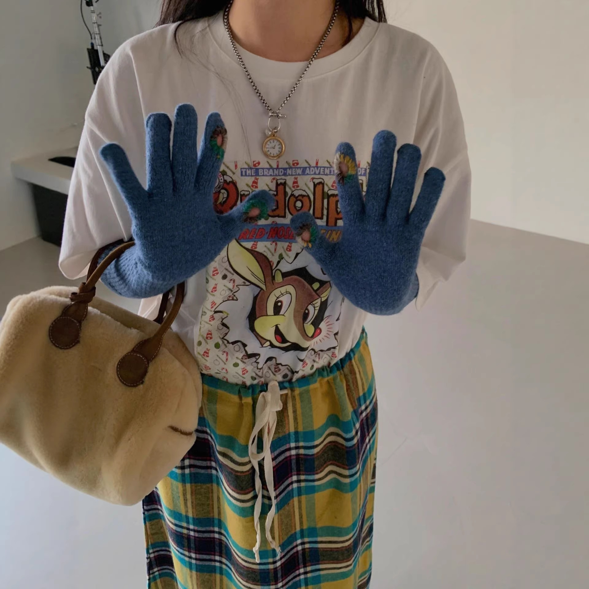 Cartoon Deer Print Cotton Short Sleeve T-Shirt — image 3