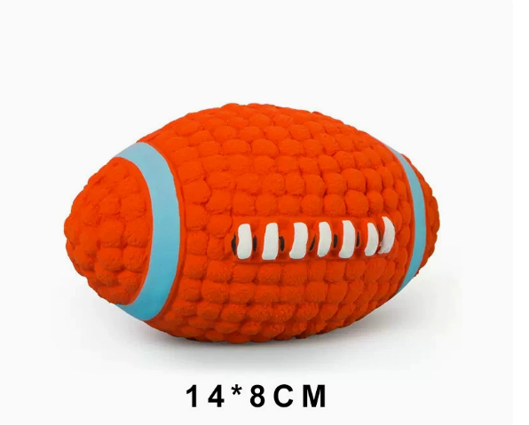 Juguetes de látex para mascotas, fútbol de látex con sonido, juguetes resistentes al mordisco, ventilación para perros felices — imagen 4