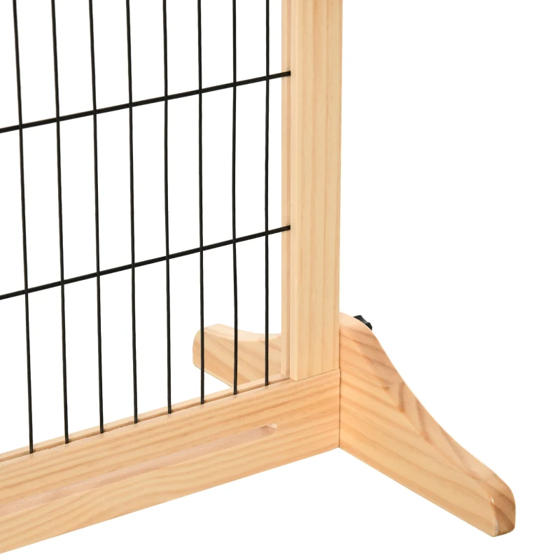 Extra Wide Freestanding Pet Gate With Adjustable Length Dog, Cat, Barrier For House, Doorway, Hallway, Natural — imagen 4